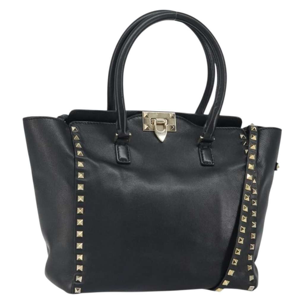 Valentino Garavani Rockstud Tote Black Leather Good condition - Back View
