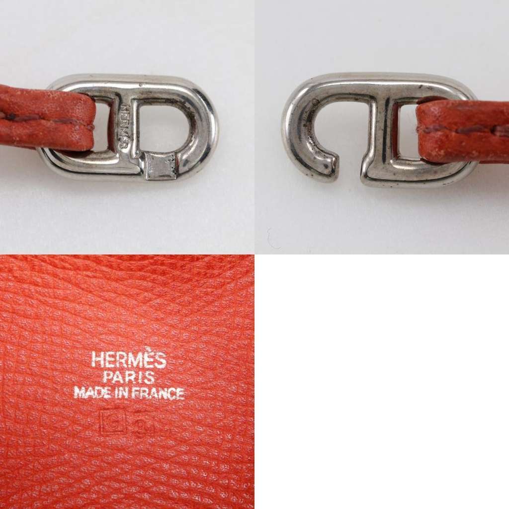 Hermès Vespa Pouch Orange Leather Good condition - Box View