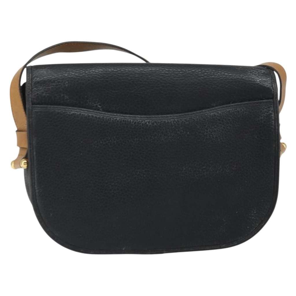 Christian Dior Vintage Shoulder Bag Black Leather Fair condition - Back View