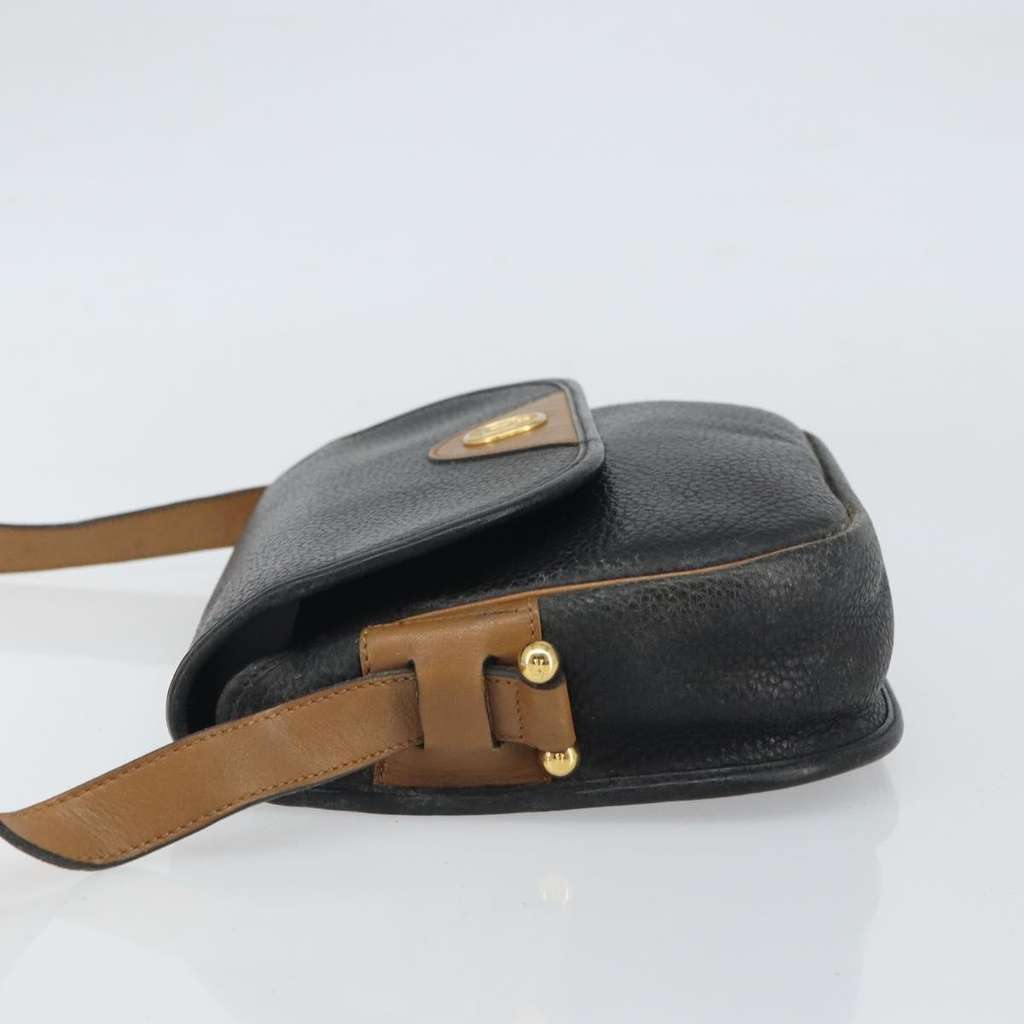 Christian Dior Vintage Shoulder Bag Black Leather Fair condition - Model View