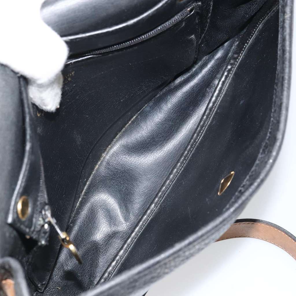 Christian Dior Vintage Shoulder Bag Black Leather Fair condition - Box View