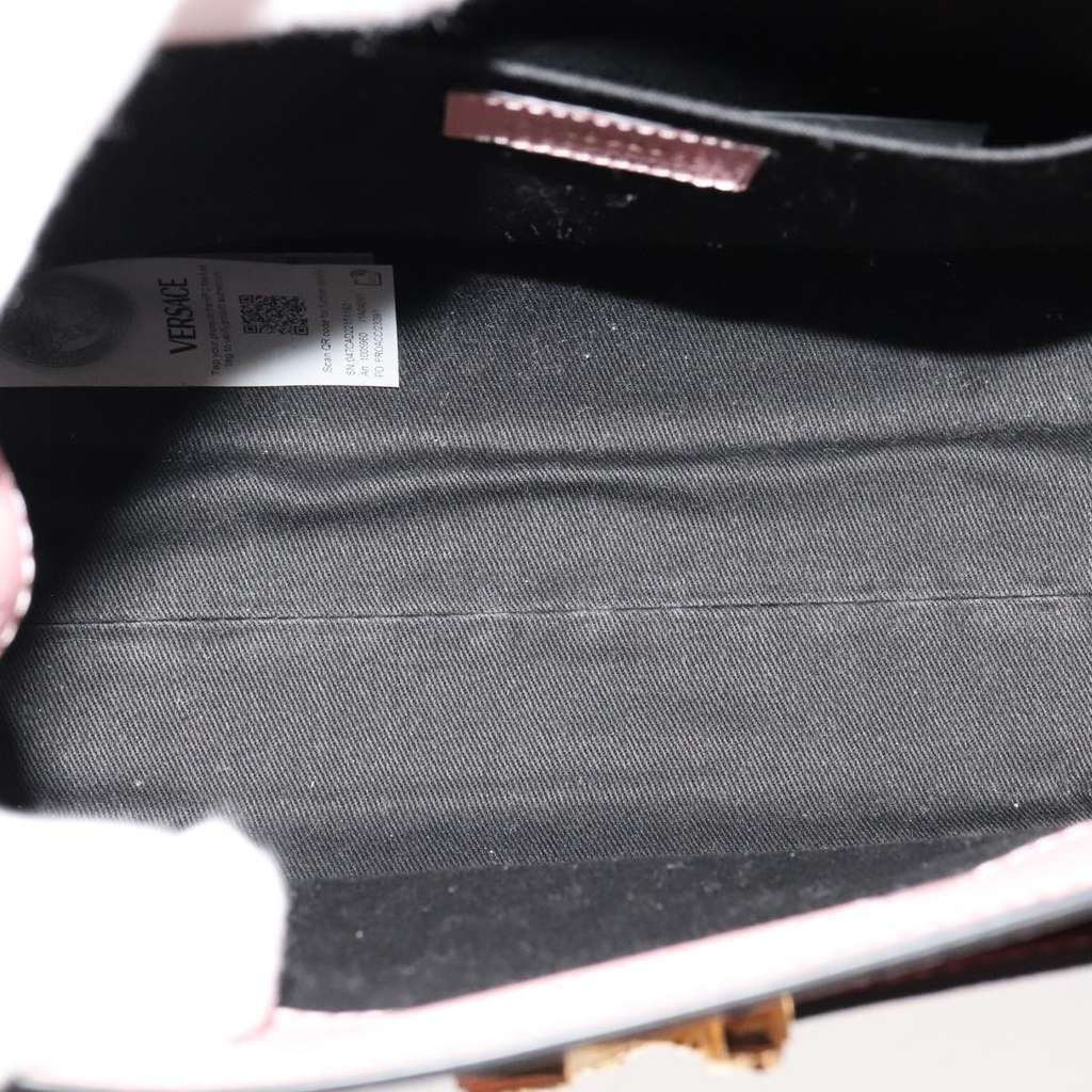 Versace Virtus Front Pocket Tote Pink Leather Good condition - Box View