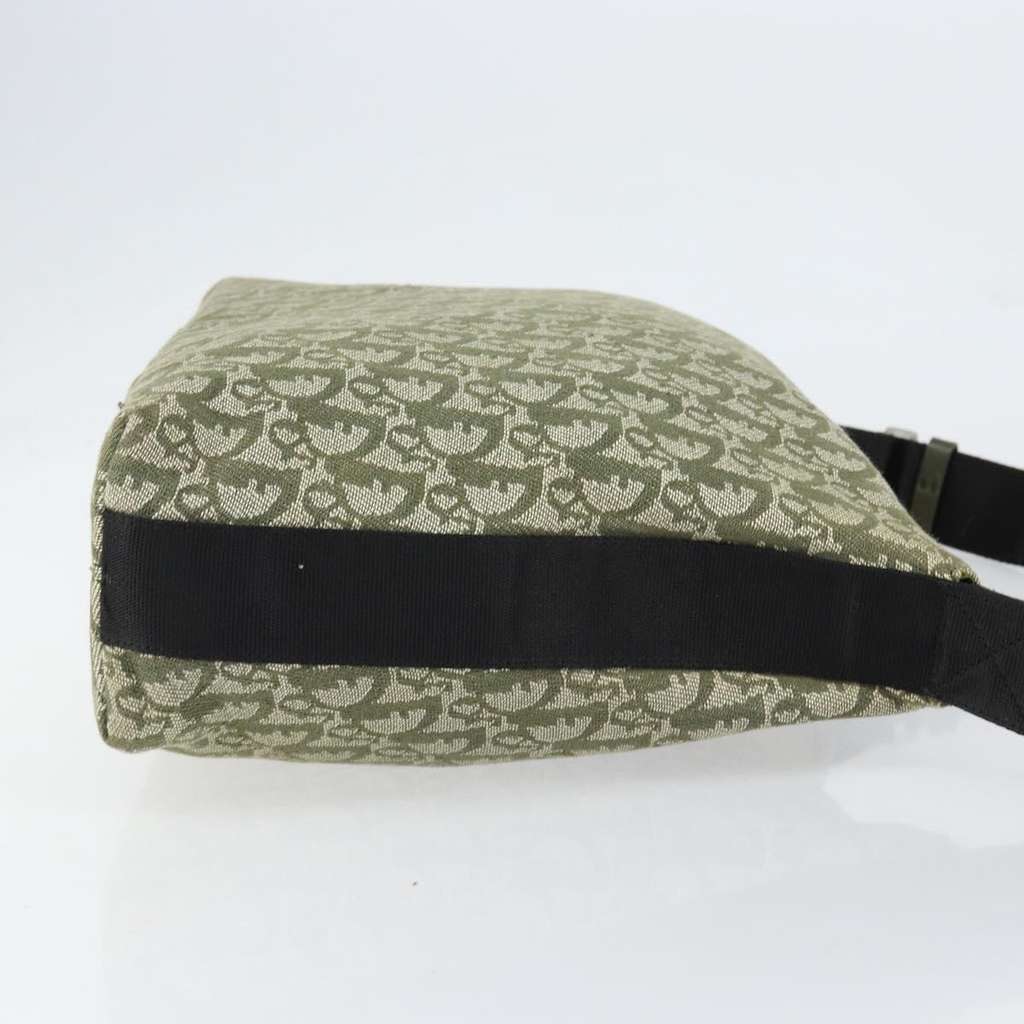 Christian Dior Vintage Trotter Shoulder Bag Green Canvas Good condition - Inside View
