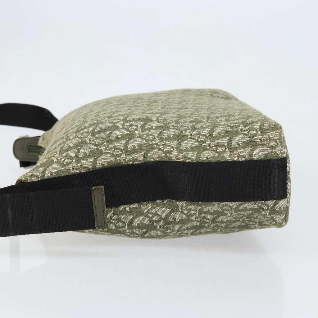 Christian Dior Vintage Trotter Shoulder Bag Green Canvas Good condition - Model View