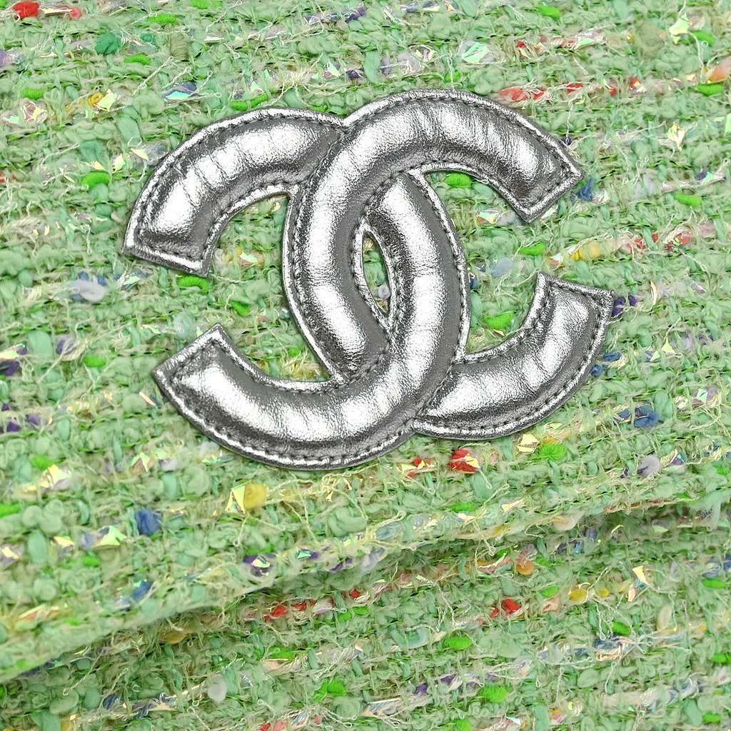 Chanel Tweedy Flap Bag Green Tweed Good condition - Inside View