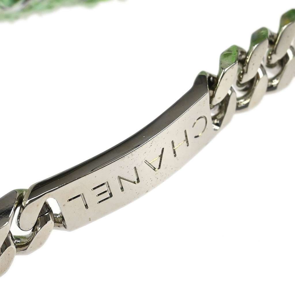 Chanel Tweedy Flap Bag Green Tweed Good condition - Model View