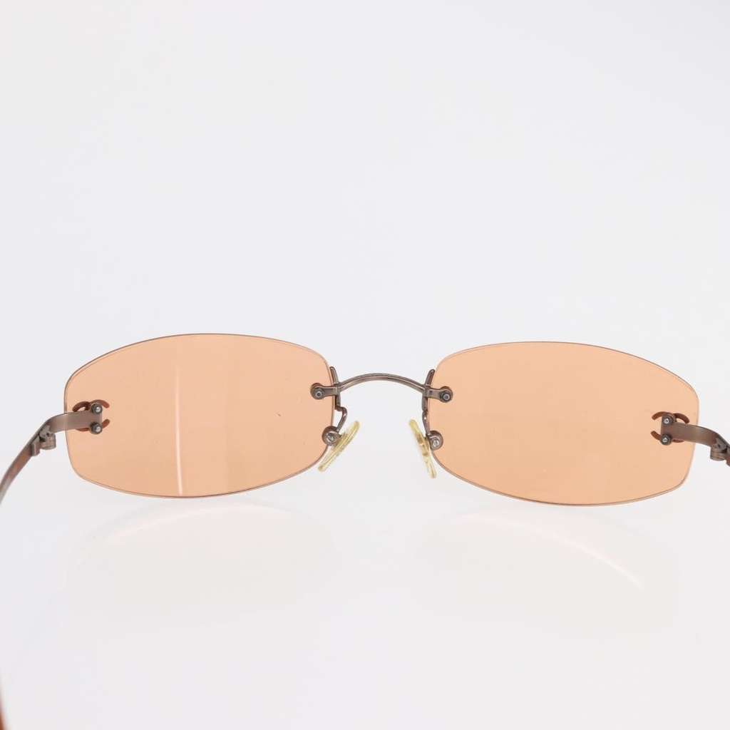 Chanel Logo CC Sunglasses Orange Metal Good condition - Back View