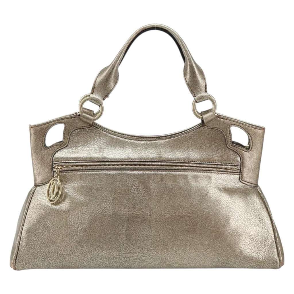 Cartier Marcello Handbag Gold Leather Good condition - Back View
