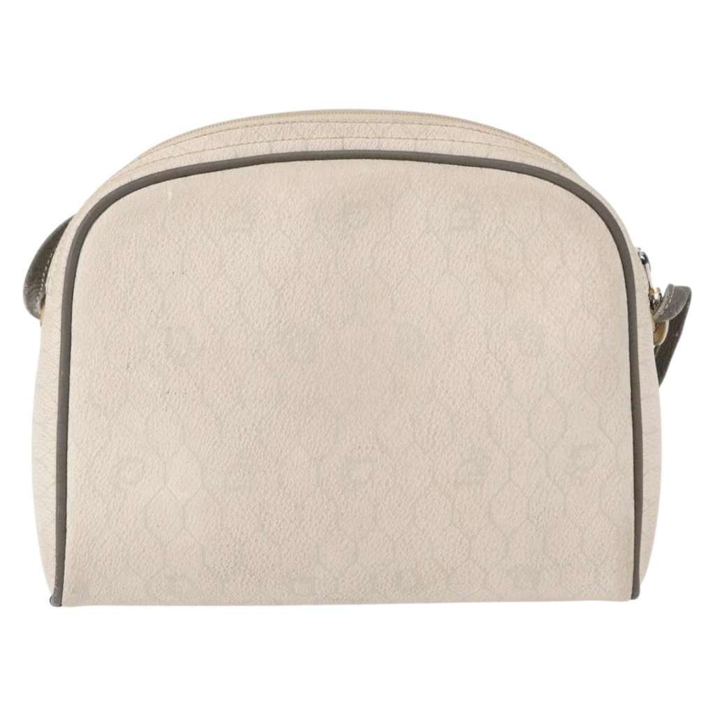 Christian Dior Vintage Honeycomb Shoulder Bag White Canvas Good condition - Back View