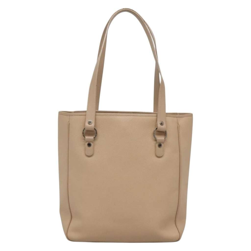 Bvlgari Tote bag Beige Leather Good condition - Back View