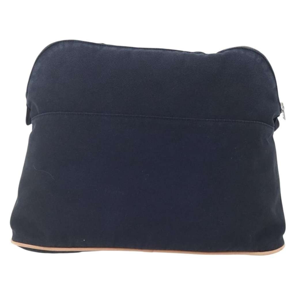 Hermès Bolide Travel Pouch Navy Canvas Good condition - Back View