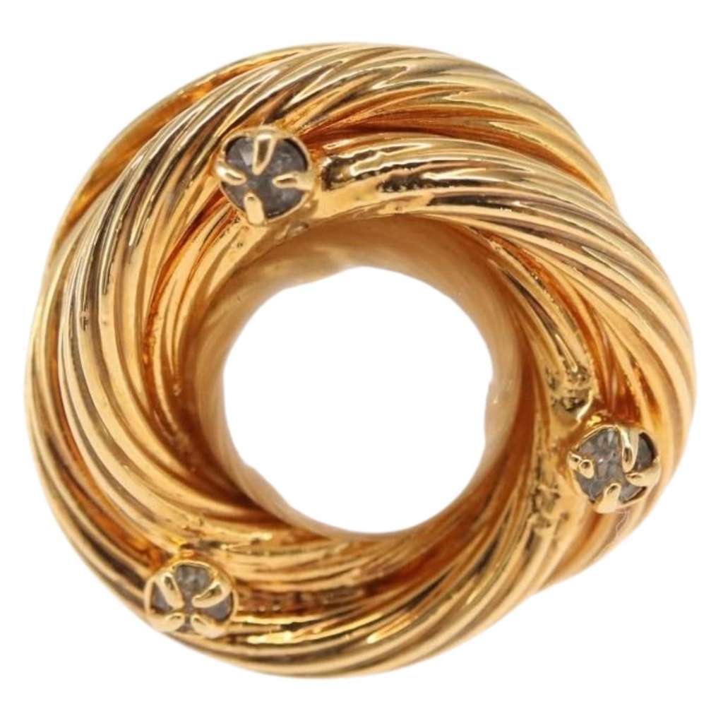 Chanel Vintage Round Clip-On Earrings Gold Good condition - Box View