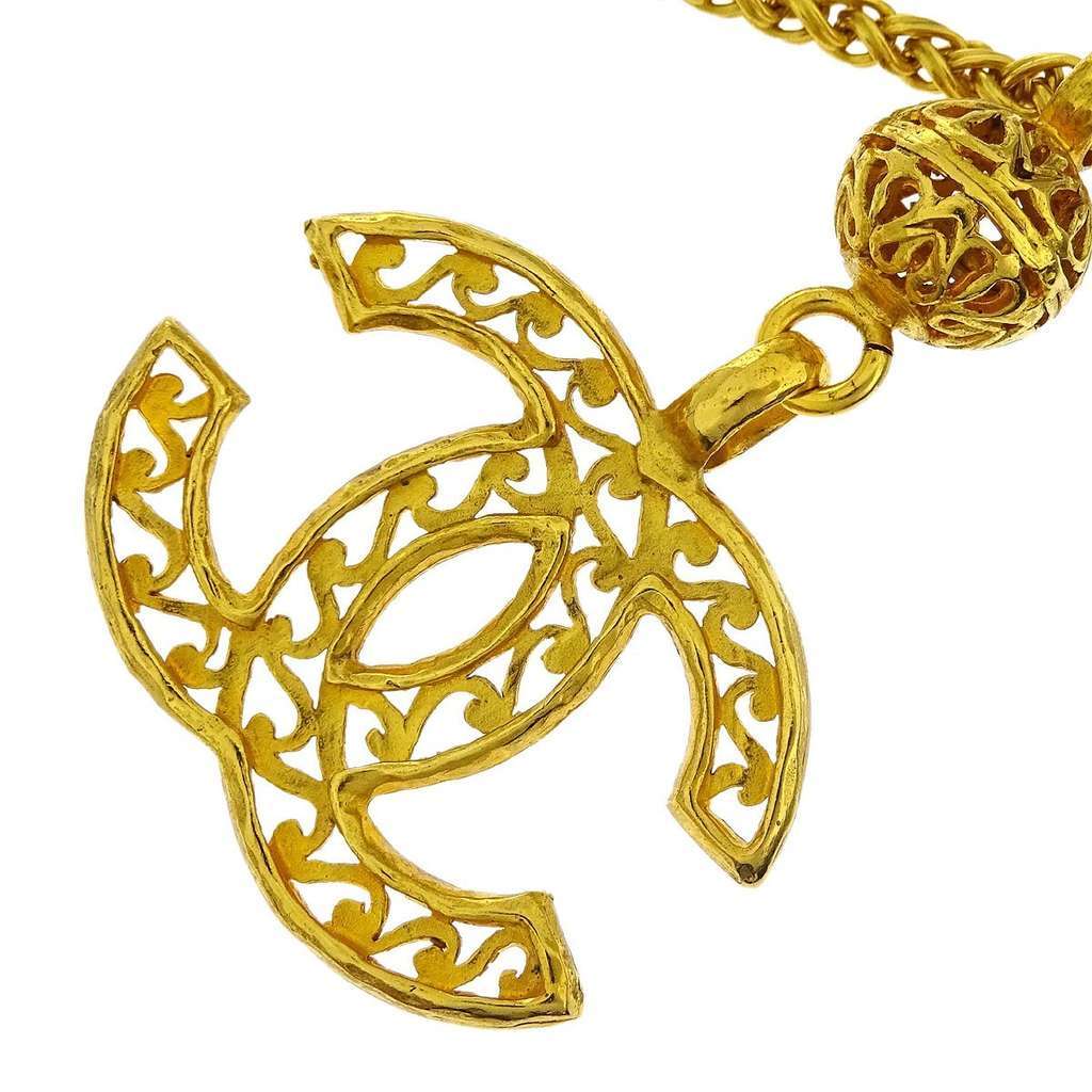 Chanel Vintage Giant CC Pendant Long Necklace Gold Good condition - Inside View