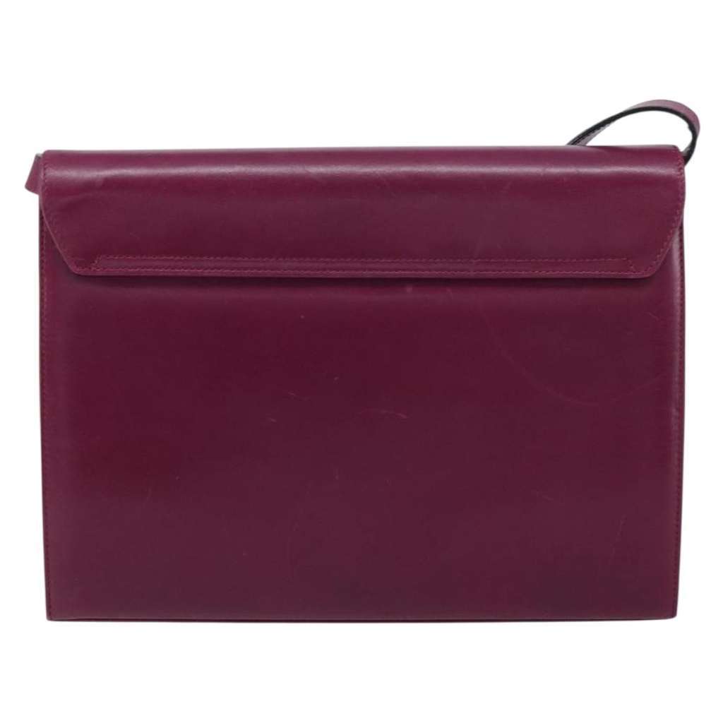 Salvatore Ferragamo Gancini Shoulder Bag Purple Leather Good condition - Back View