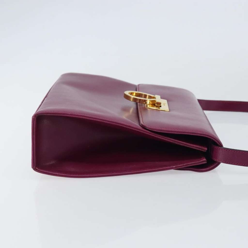 Salvatore Ferragamo Gancini Shoulder Bag Purple Leather Good condition - Inside View