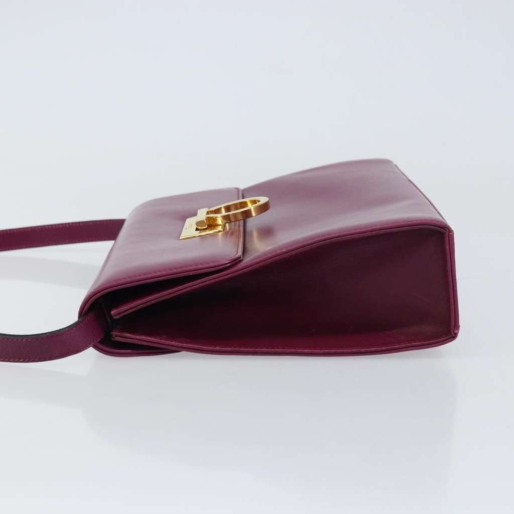 Salvatore Ferragamo Gancini Shoulder Bag Purple Leather Good condition - Model View