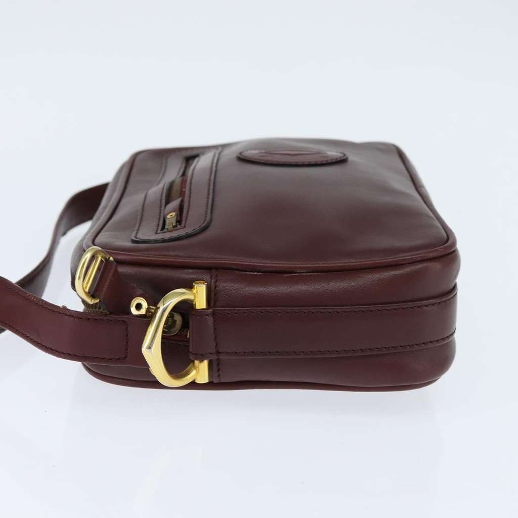Cartier Must de Cartier Shoulder Bag Burgundy Leather Good condition - Inside View