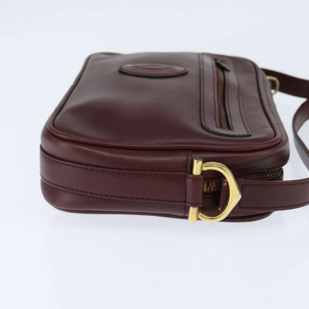 Cartier Must de Cartier Shoulder Bag Burgundy Leather Good condition - Model View