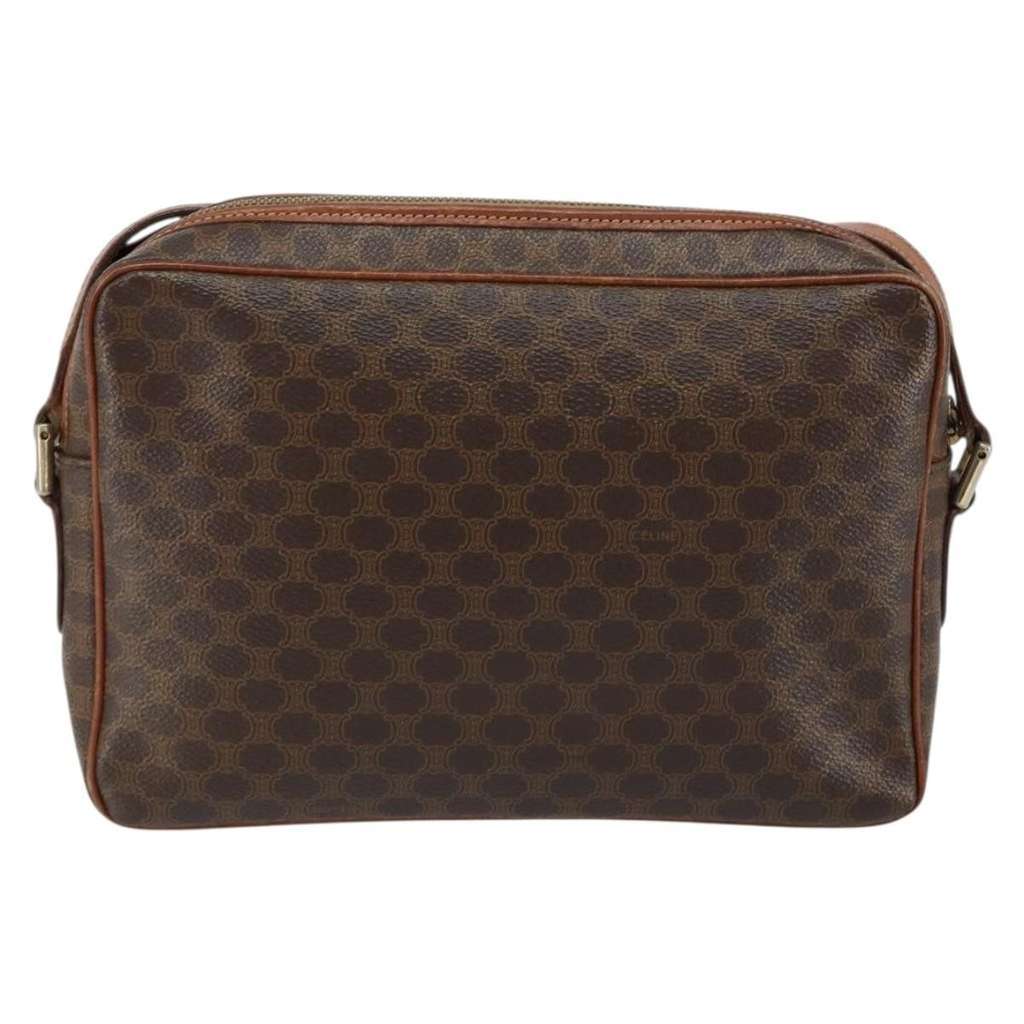 Celine Vintage Macadam Shoulder Bag Brown Canvas Good condition - Back View