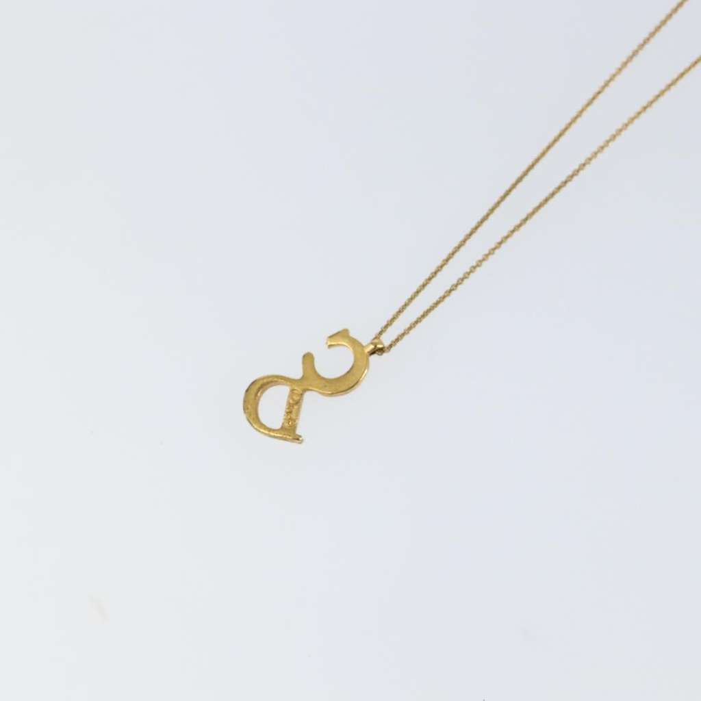 Christian Dior CD Pendant Necklace Gold Metal Good condition - Box View
