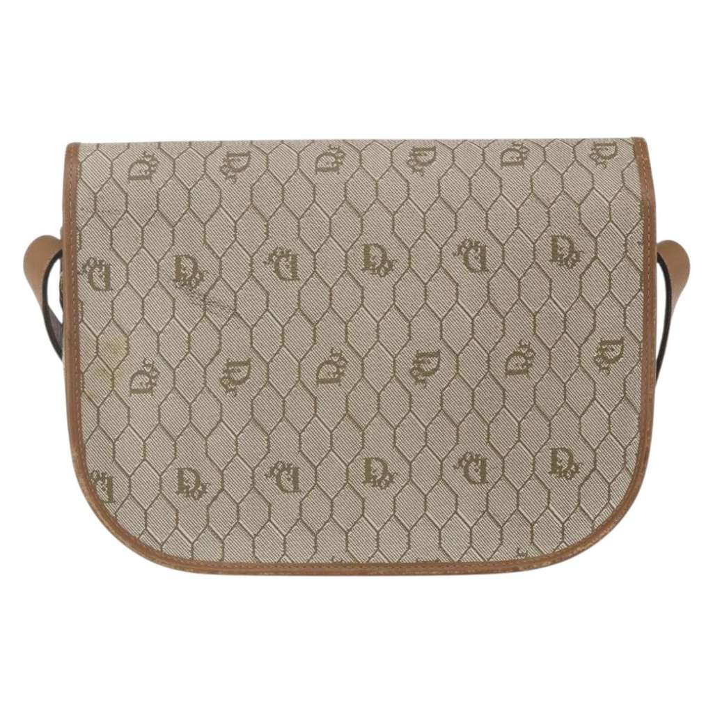 Christian Dior Vintage Honeycomb Shoulder Bag Beige Canvas Good condition - Back View
