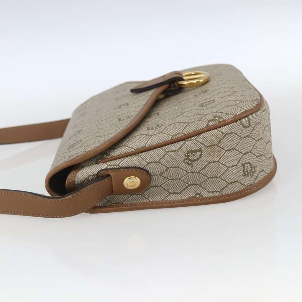 Christian Dior Vintage Honeycomb Shoulder Bag Beige Canvas Good condition - Model View