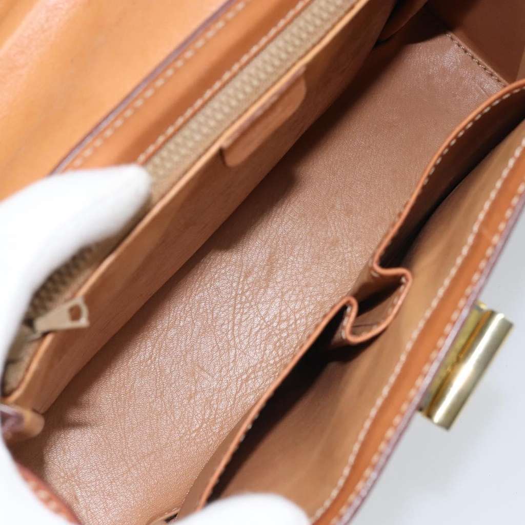 Celine Vintage Convertible Turnlock Top Handle Bag Brown Canvas Fair condition - Box View