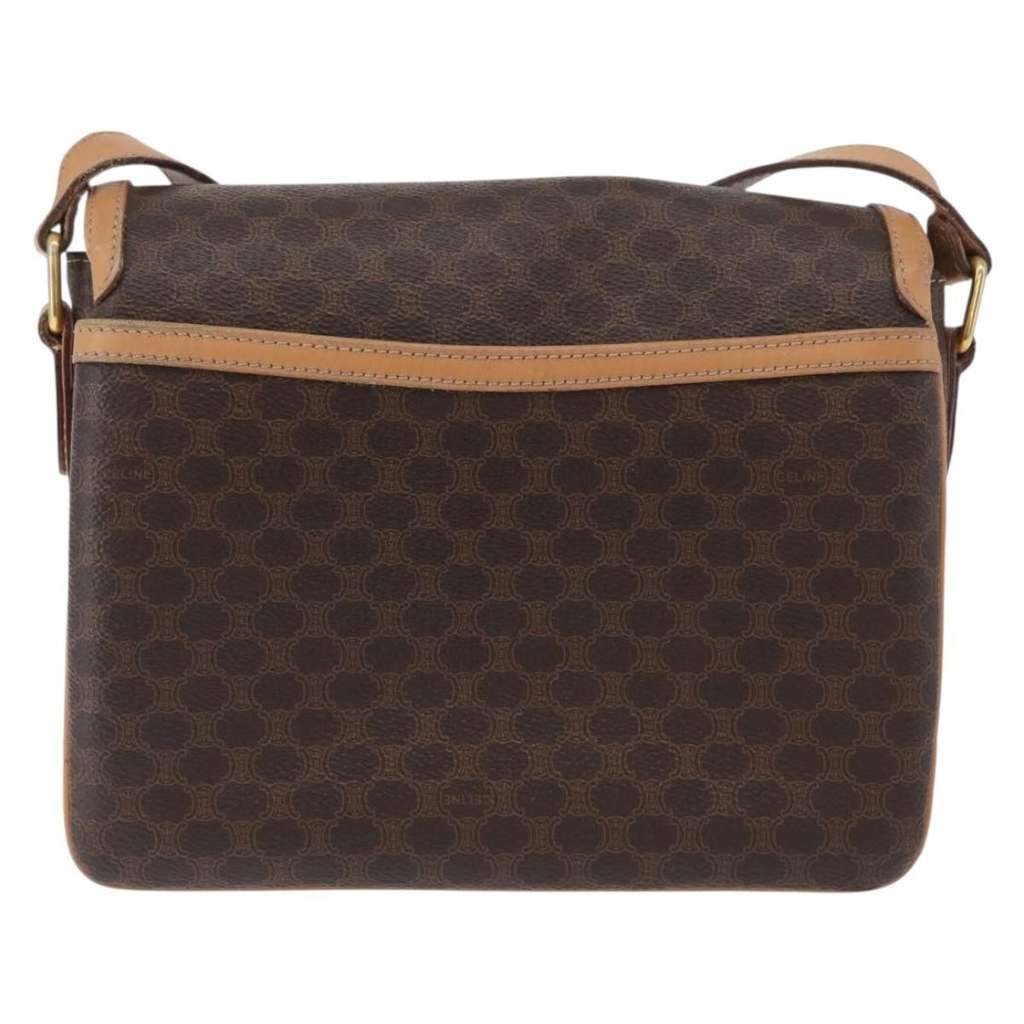 Celine Vintage Macadam Shoulder Bag Brown Canvas Fair condition - Back View