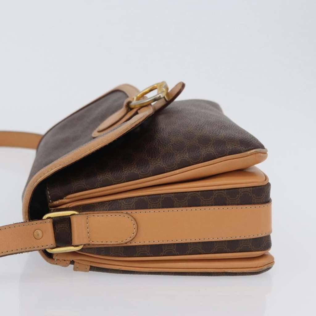 Celine Vintage Macadam Shoulder Bag Brown Canvas Fair condition - Model View