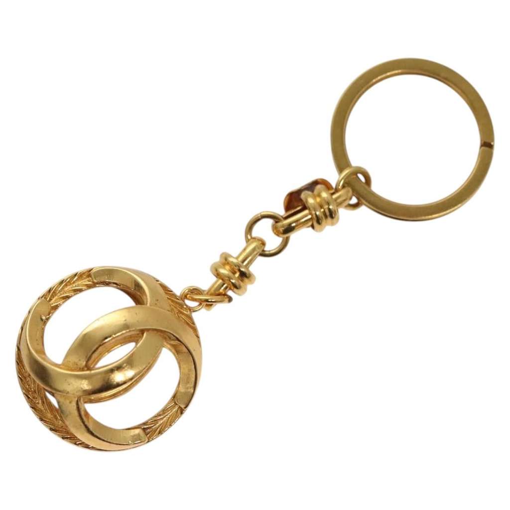 Chanel Vintage CC Keychain Gold Metal Good condition - Back View