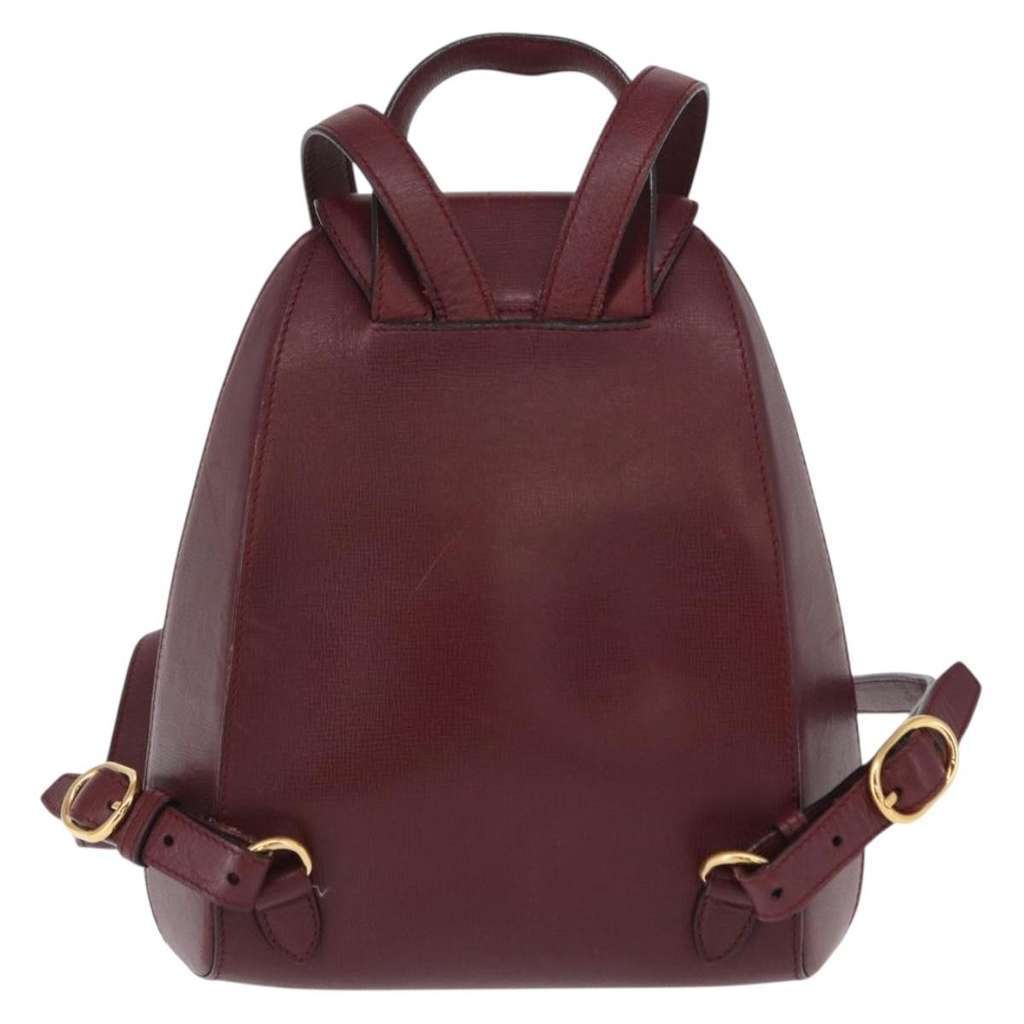 Cartier Happy birthday backpack Burgundy Leather Good condition - Back View