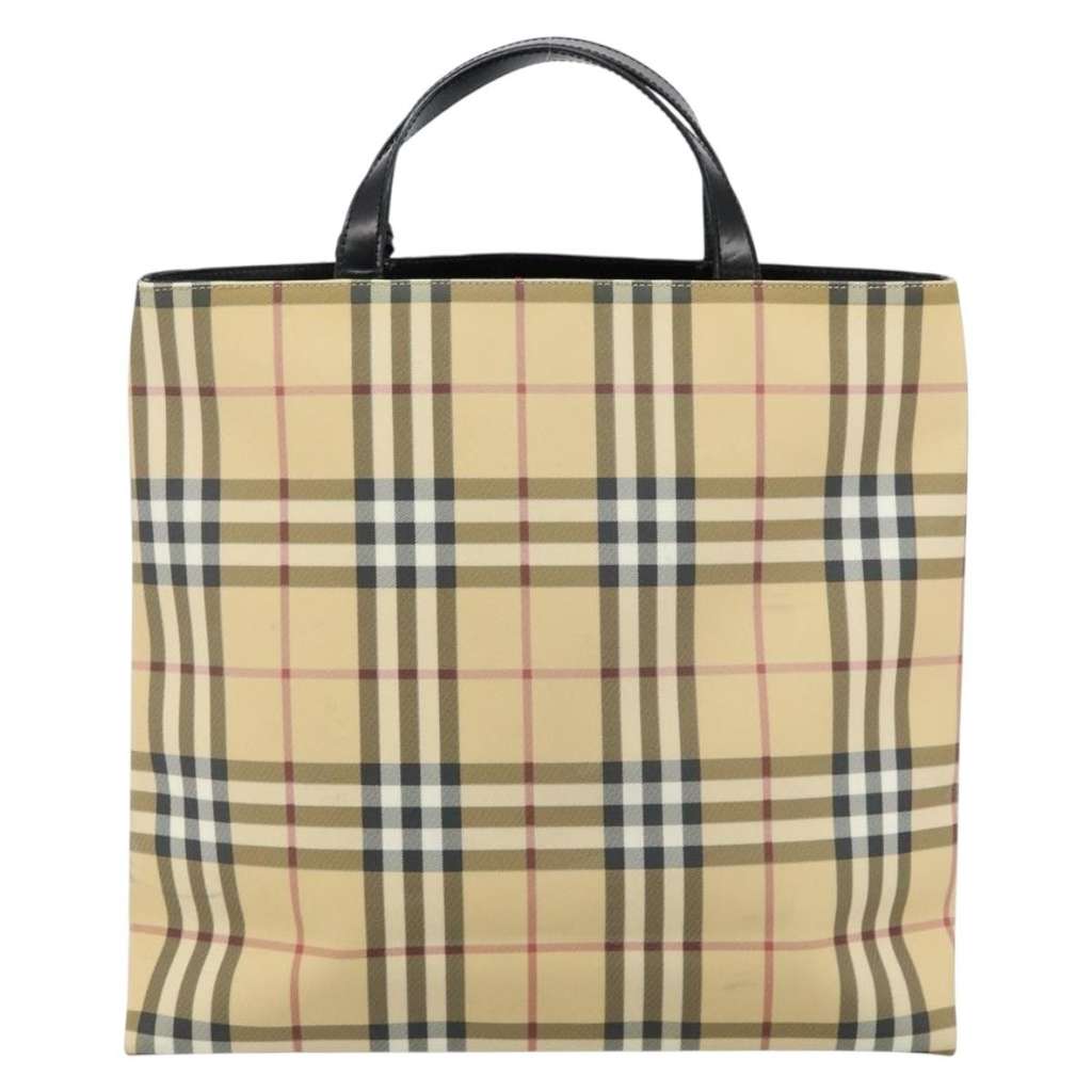 Burberry Nova Check Tote Beige Canvas Good condition - Back View