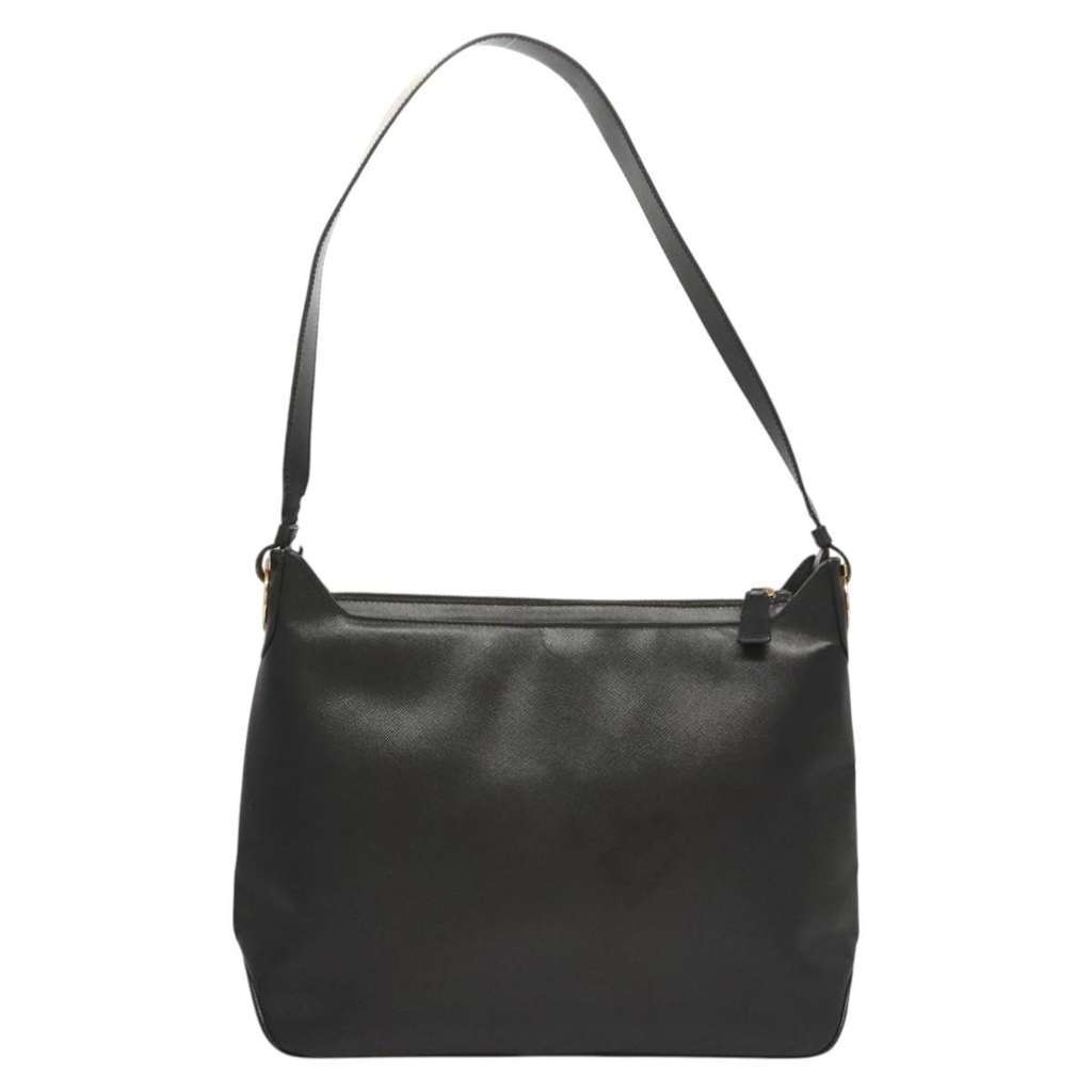 Salvatore Ferragamo Gancini Shoulder Bag Black Leather Good condition - Back View