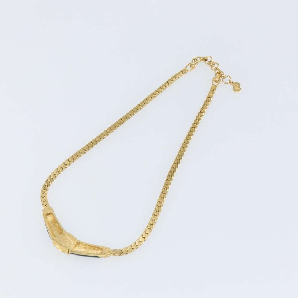 Christian Dior CD Logo necklace Gold Metal Good condition - Back View