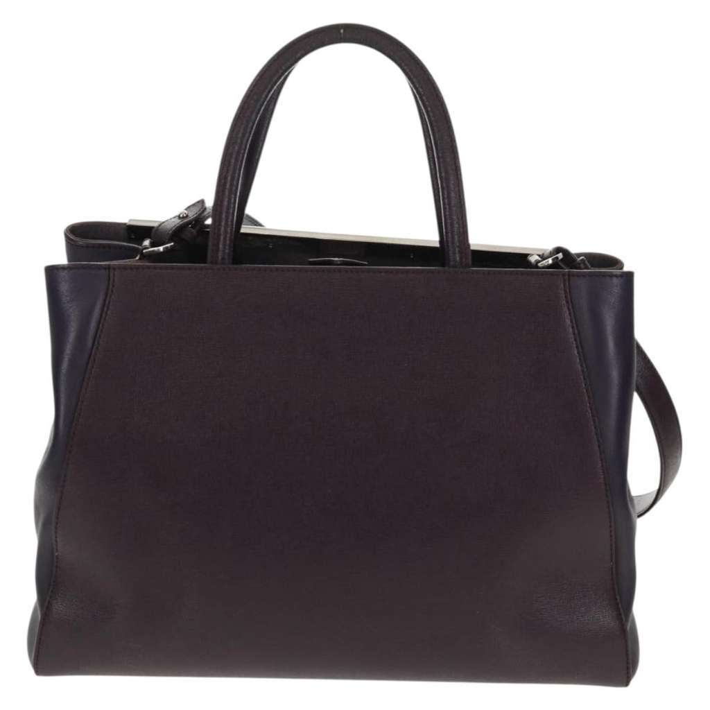 Fendi 2Jours Bag Purple Leather Good condition - Back View