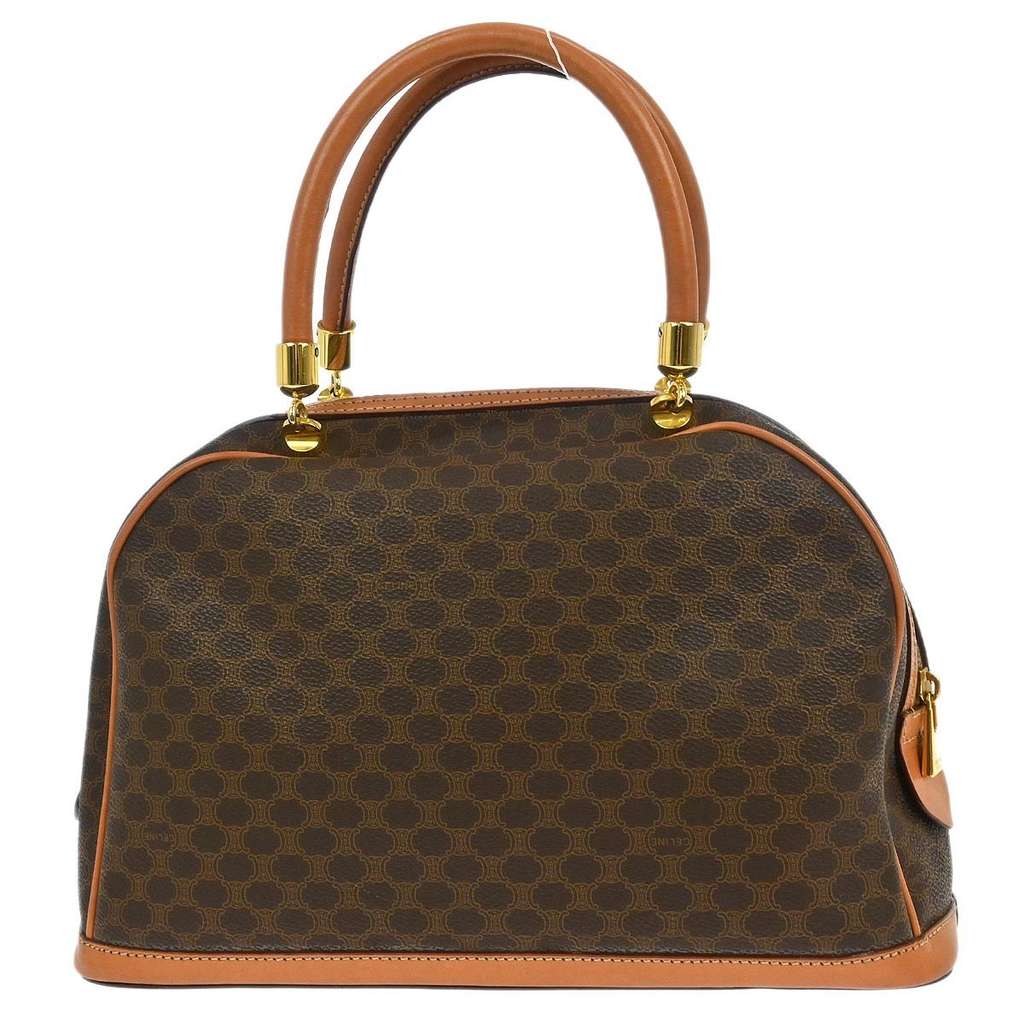 Celine Vintage Macadam Handbag Brown Canvas Good condition - Back View