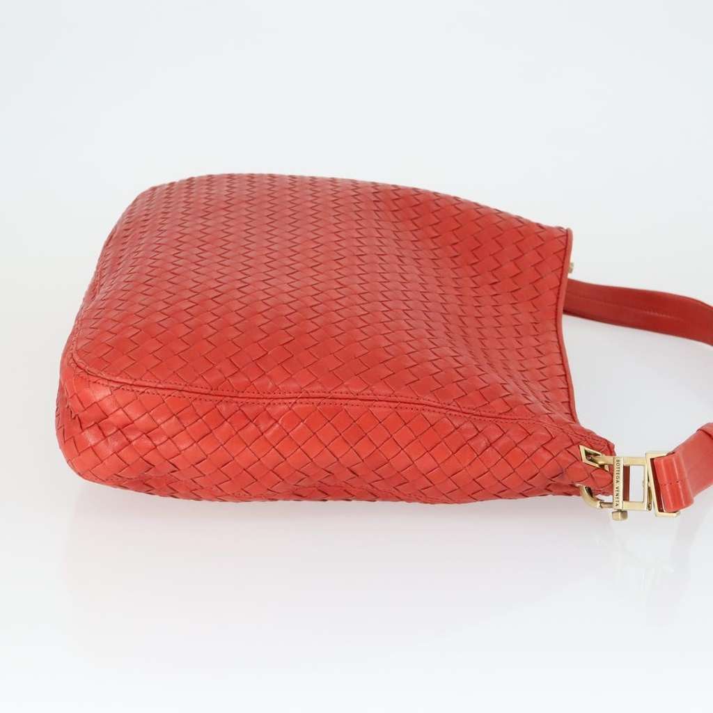 Bottega Veneta Intrecciato Shoulder bag Red Leather Good condition - Inside View