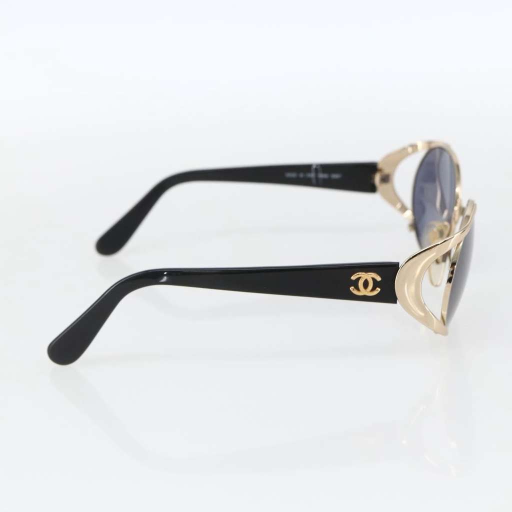 Chanel Logo CC Sunglasses Black Plastic Good condition - Inside View