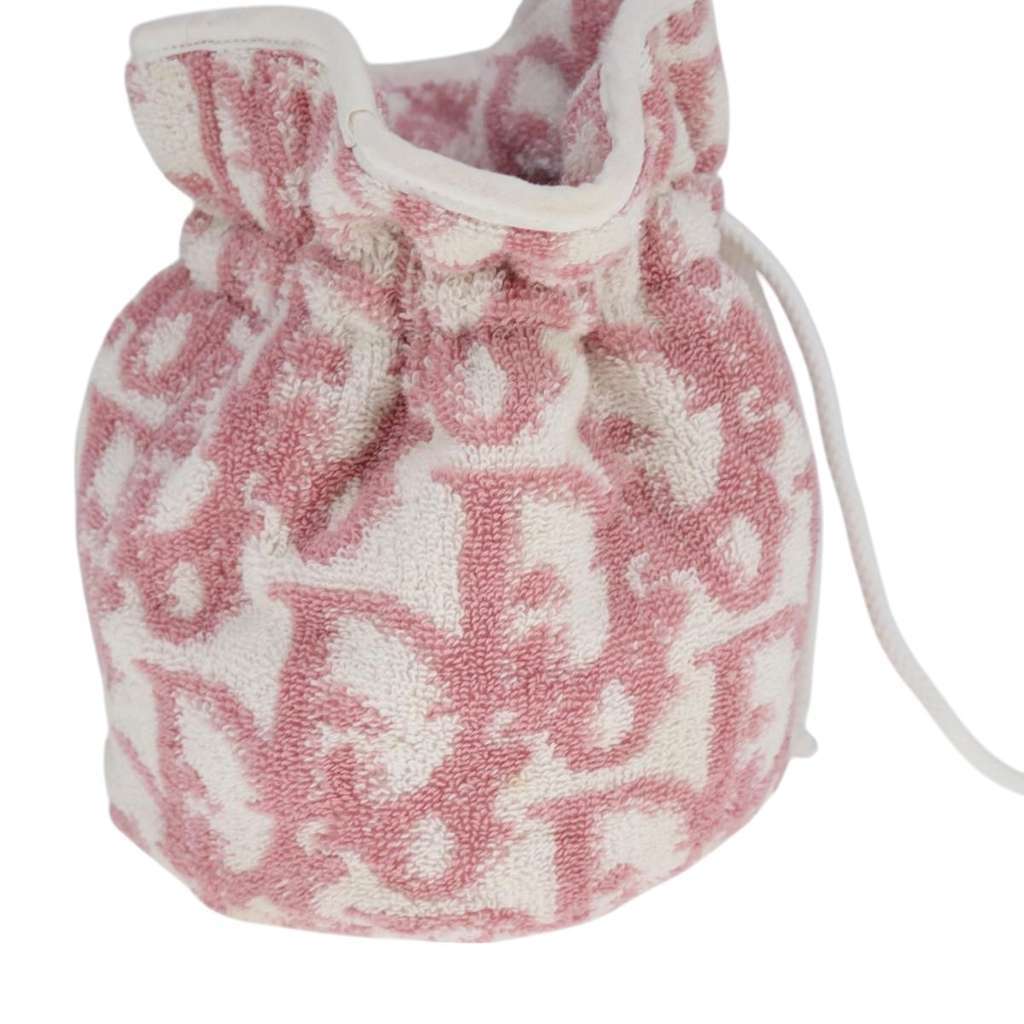 Christian Dior Vintage Trotter Pouch Pink Cotton Good condition - Inside View