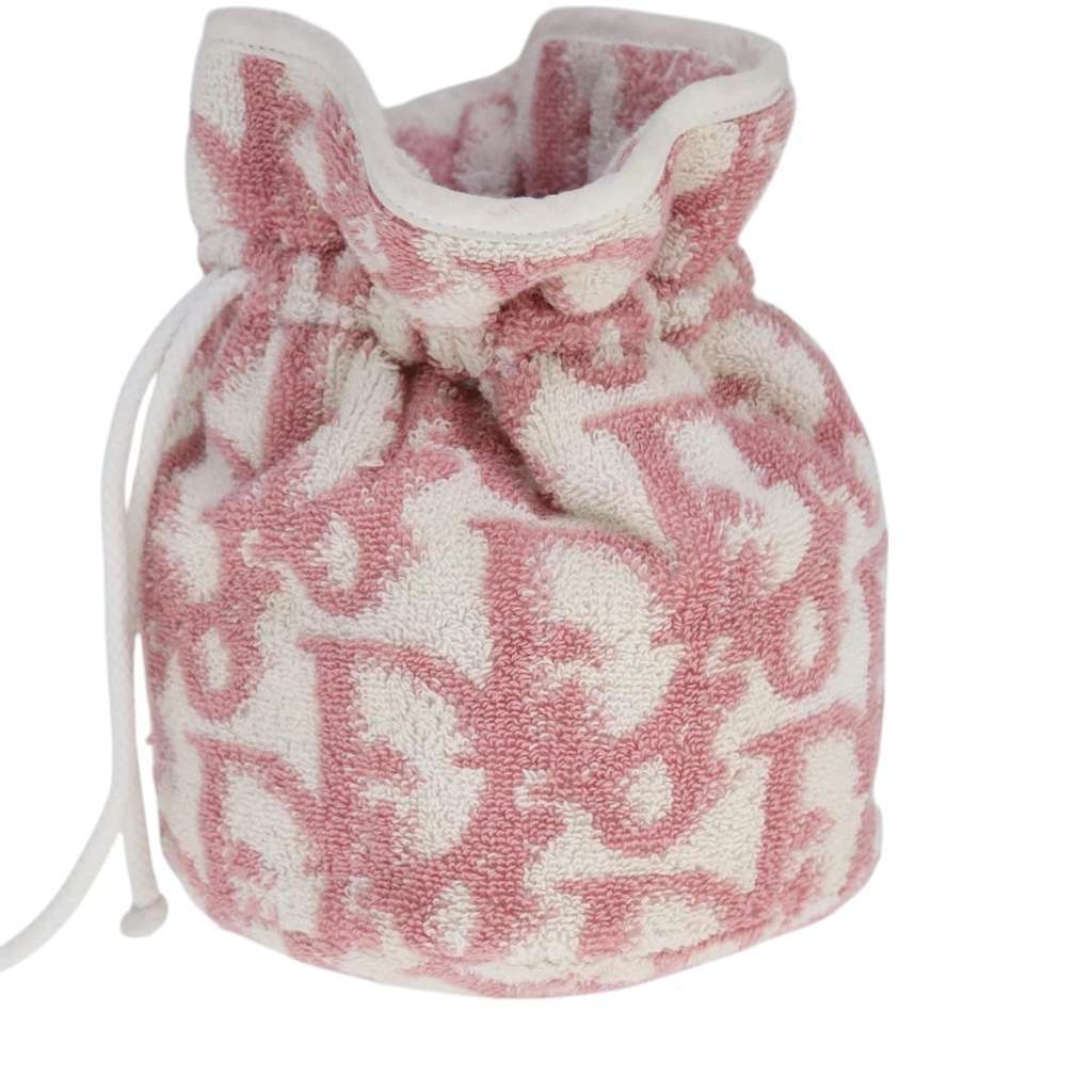 Christian Dior Vintage Trotter Pouch Pink Cotton Good condition - Model View