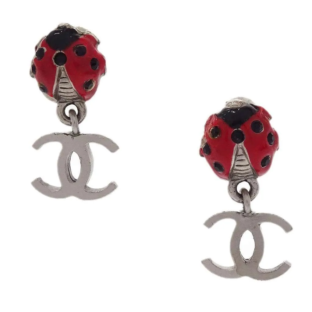 Chanel Coco Mark Ladybug Silver Good - Front View