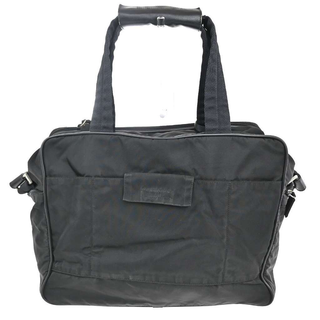 Prada Expandable Front Zip Boston Bag Black Good condition - Back View