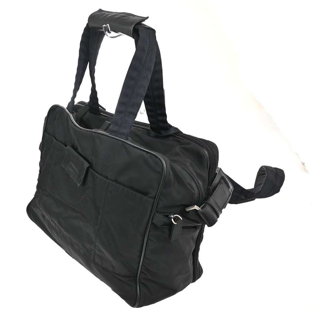 Prada Expandable Front Zip Boston Bag Black Good condition - Model View