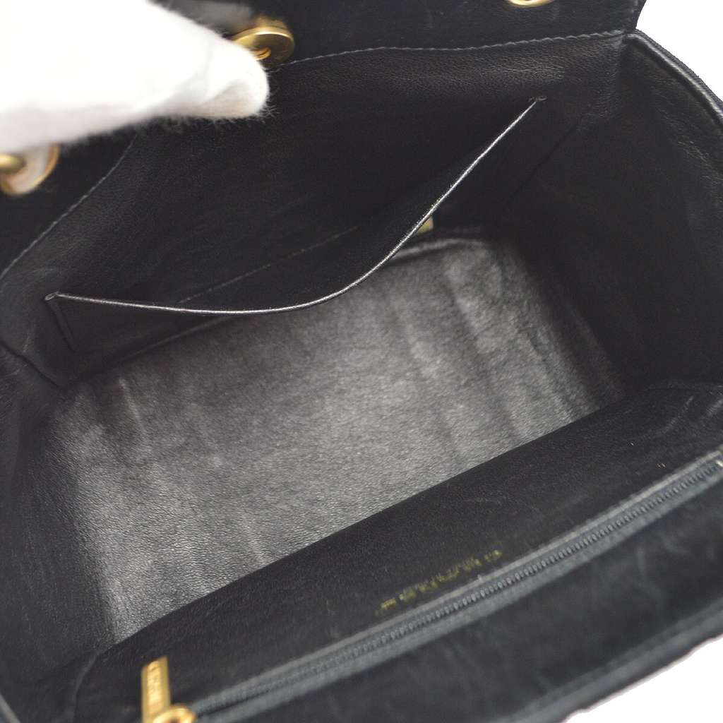 Chanel Chocolate Bar Chain Tote Black Cotton Good condition - Inside View