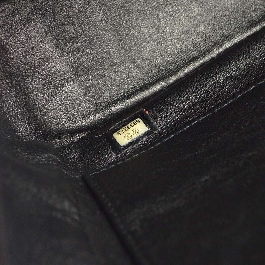 Chanel Chocolate Bar Chain Tote Black Cotton Good condition - Box View