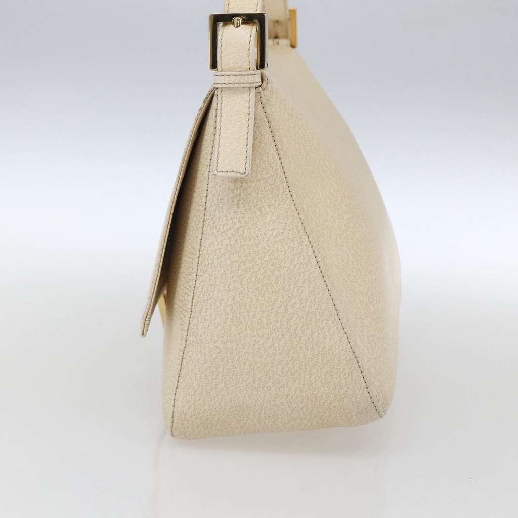 Fendi Mamma Baguette Shoulder Bag Beige Leather Fair condition - Box View