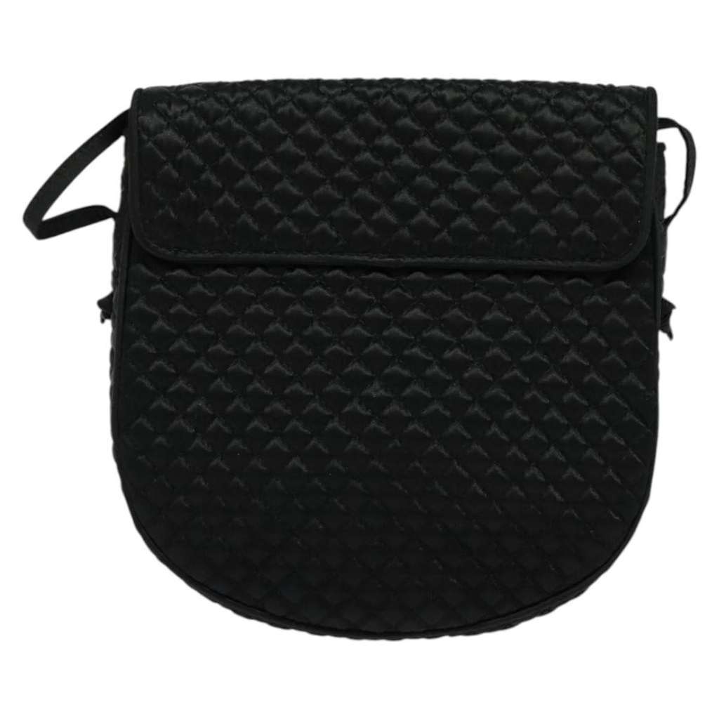 Bottega Veneta Intrecciato Clutch bag Black Satin Good condition - Back View