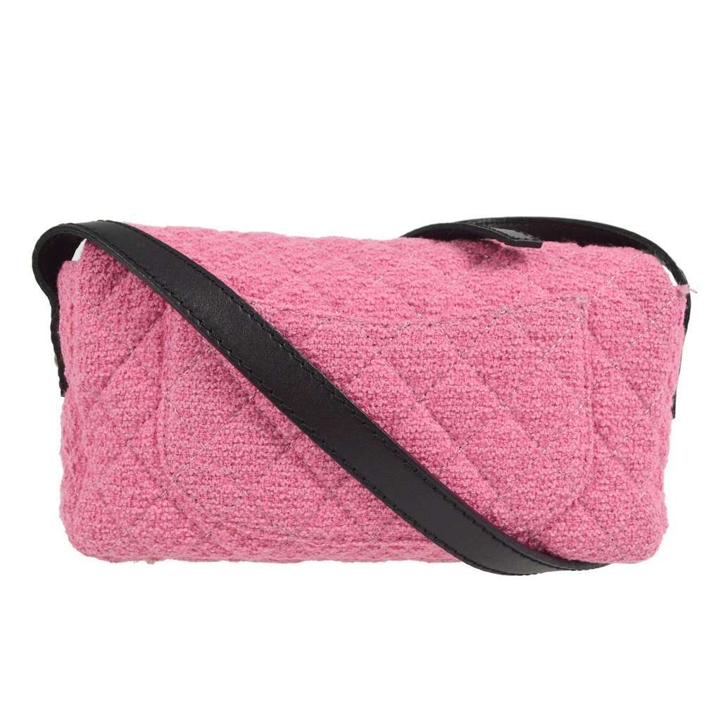 Chanel Easy Reissue Messenger Flap Bag Pink Tweed Good condition - Back View