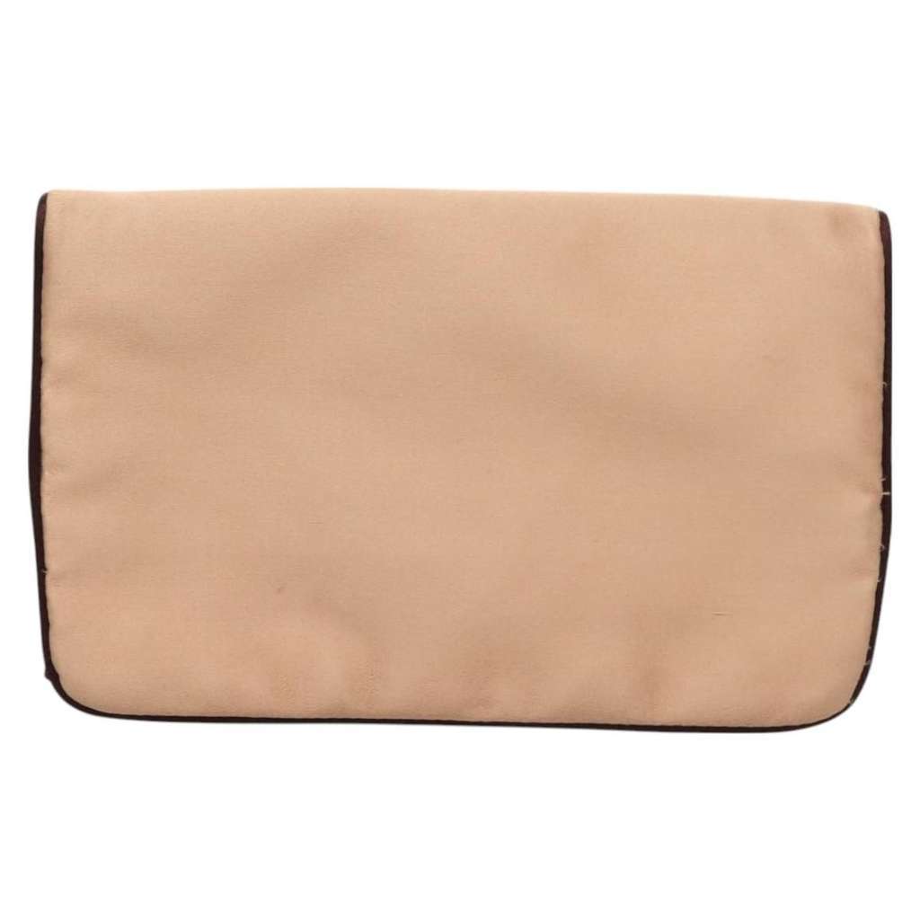 Prada Vintage Pouch Beige Satin Good condition - Back View