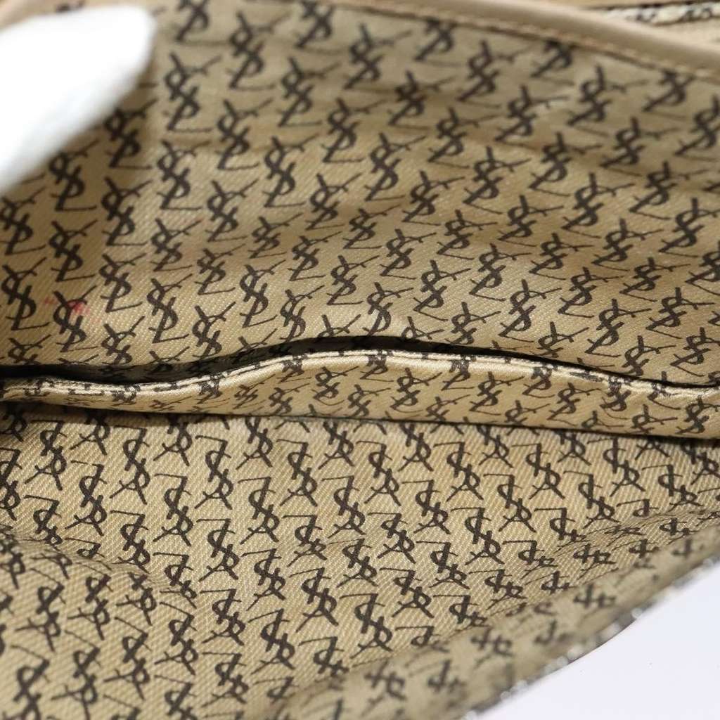 Saint Laurent Buckle Flap Crossbody Bag Beige Canvas Good condition - Box View